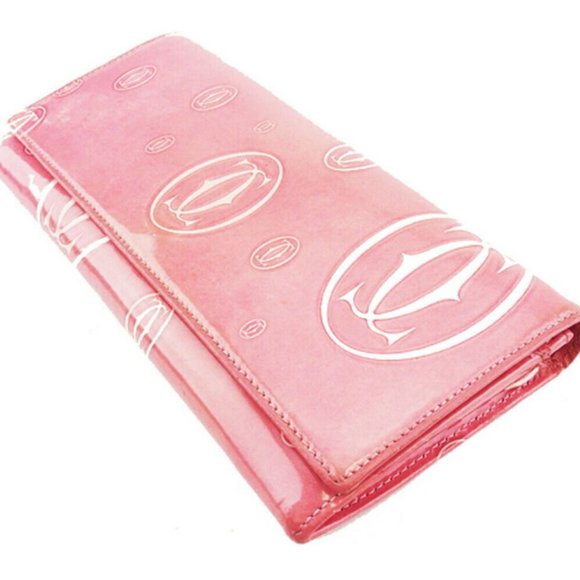 Cartier Purse Happy Birthday pink enamel leather Auth used L3277 - Picture 4 of 8
